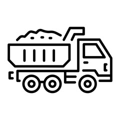A line style icon of dump truck 