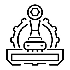 Engineering stamp icon in linear style 