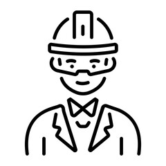 Civil engineer icon in linear style 