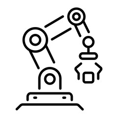 A line style icon of robotic arm 