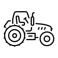 Tractor icon in linear style 