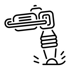 Tamping rammer icon in line style 