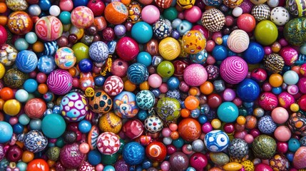 Colorful Beads Background: A Close Up of a Vibrant Collection of  Beads