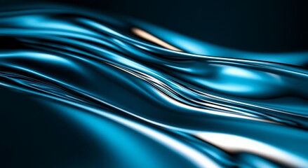 Fototapeta premium An engaging abstract wallpaper showcasing a hypnotic glowing blue fluid form against a somber, textured black and blue backdrop