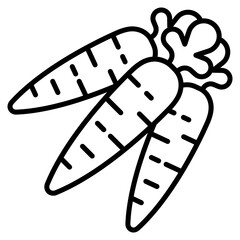 carrot vector icon. Vegetable icon line style. perfect use for logo, presentation, website, and more. modern icon design outline style