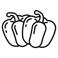 bell pepper vector icon. Vegetable icon line style. perfect use for logo, presentation, website, and more. modern icon design outline style