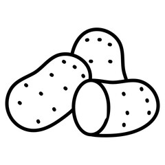 potato vector icon. Vegetable icon line style. perfect use for logo, presentation, website, and more. modern icon design outline style