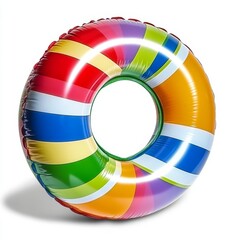 Obraz premium Top view of an inflatable pool ring, isolated on a transparent background