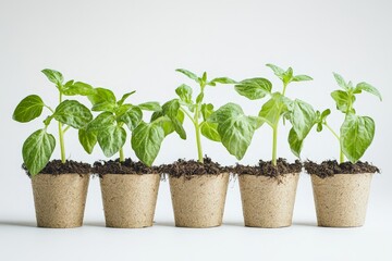 Young Tomato Seedlings Display