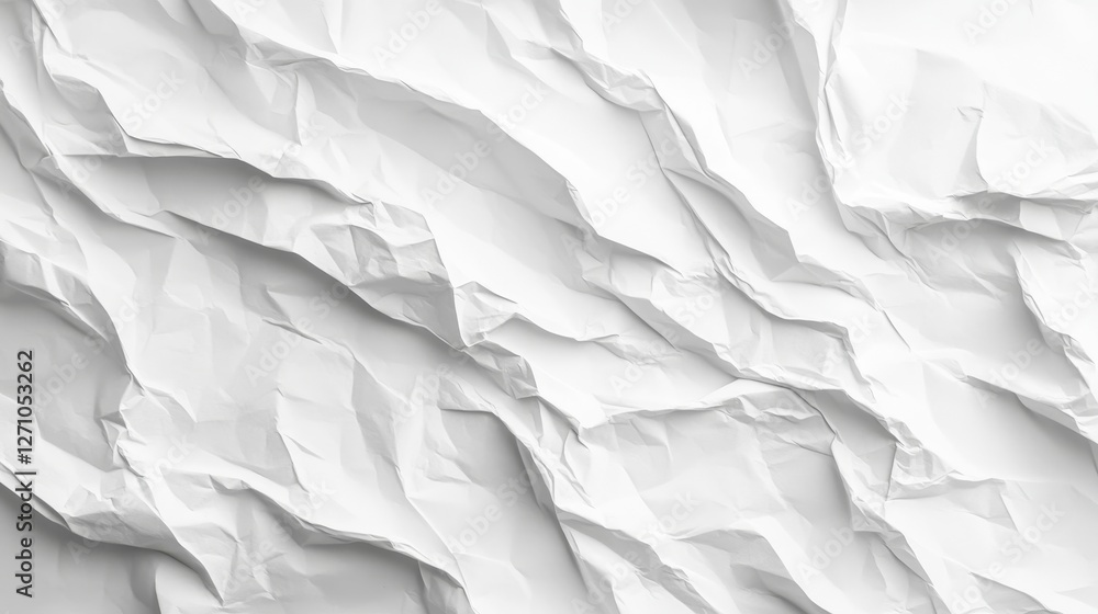 Poster a white paper texture with crinkles and creases, featuring glued layers that create an authentic wor