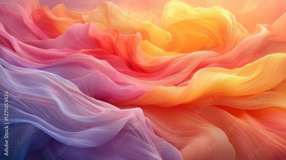 Poster abstract background featuring colorful waves in a captivating composition of bold hues