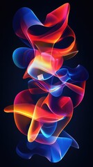 Naklejka premium Abstract Neon Swirls and Waves
