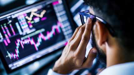 Market analysis trends office data visualization digital environment close-up viewpoint financial insights