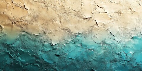 Naklejka premium Beige and Teal Gradient with a Grainy Texture, Generative AI