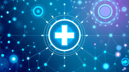 Obraz premium Futuristic blue tech background with binary code