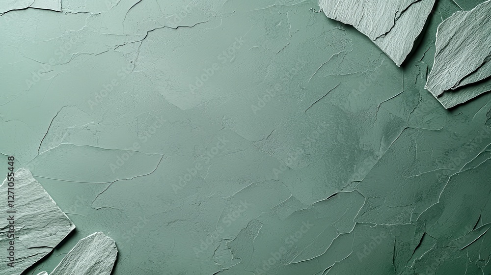 Poster abstract textured green slate background with smooth natural stone patterns.
