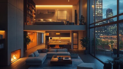 Modern Luxury Loft with Stunning City Skyline Views
