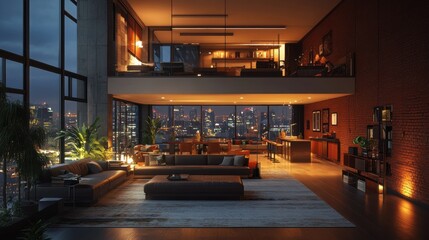 Elegant Urban Loft Overlooking the Cityscape