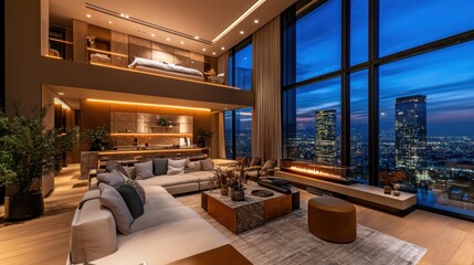 Sleek and Spacious Loft with Stunning City Skyline