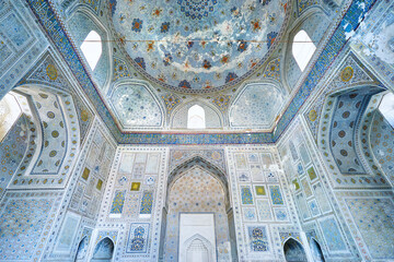 Interior of Kok Gumbaz Mosque in Shahrisabz