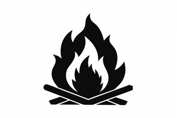 bonfire silhouette vector illustration