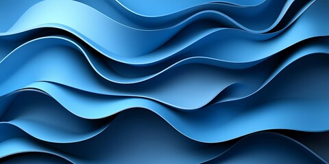 Abstract Blue Wavy Surface Design