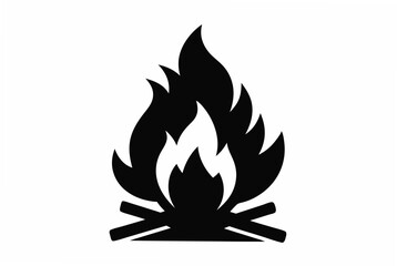 bonfire silhouette vector illustration