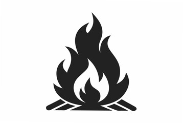 bonfire silhouette vector illustration