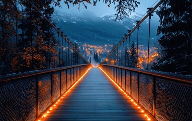Pedestrian bridge with an amazing city view