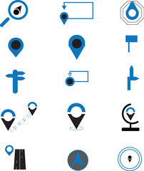 Map Icon Set – Blue Version