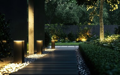 Obraz premium Ultra-modern home with a sleek black design