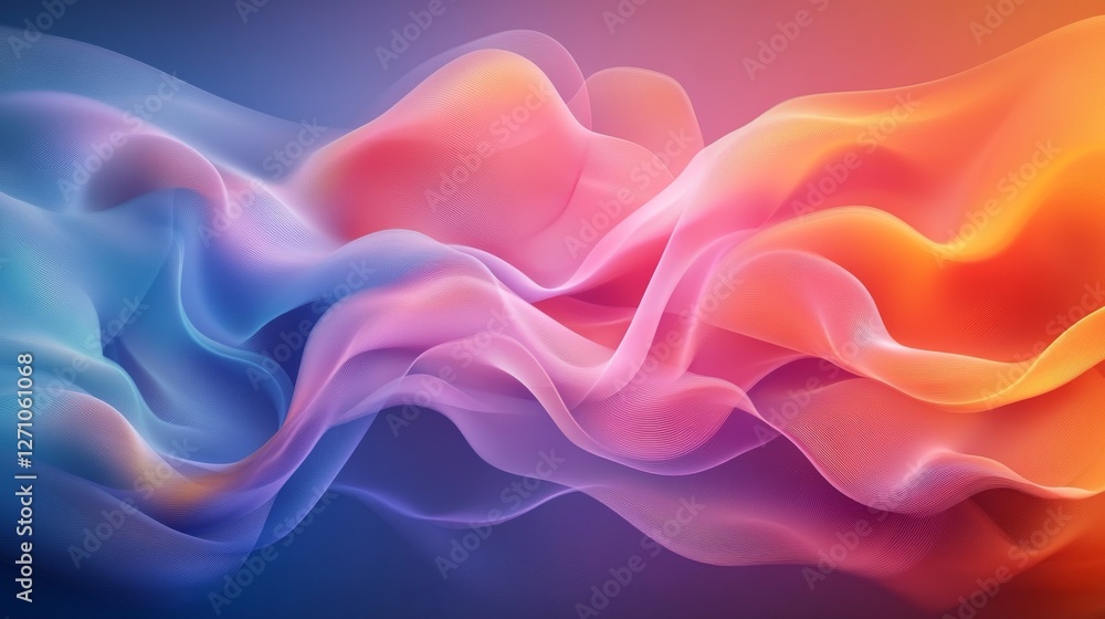 Poster a gentle, blurred abstract rainbow gradient background with seamless color transitions, representing