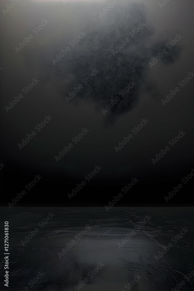 Aufkleber dark atmospheric scene with soft fog above a reflective surface, creating a moody ambiance