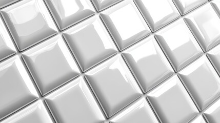 Fototapeta premium A sleek, polished mosaic surface of minimalist white ceramic tiles, perfect for modern kitchen, bathroom, toilet, or living room designs