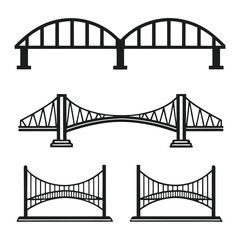 Black Bridge Design Silhouettes for Graphic Use