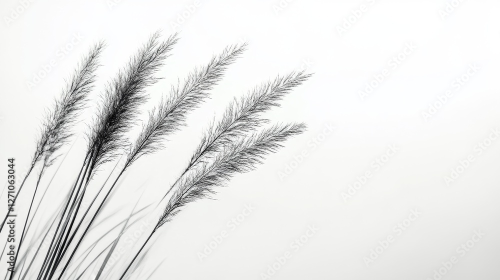 Poster a gentle and ethereal pattern of tree shadows falls across a simple white wall, with subtle shifts i
