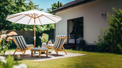 Obraz premium Backyard chair architecture furniture.