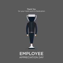 Employee appreciation day 2d vector flat illustration for print or Social Media
