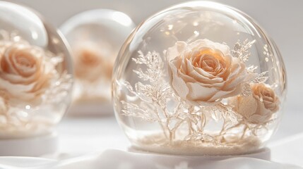 Delicate Handcrafted Floral Snow Globes
