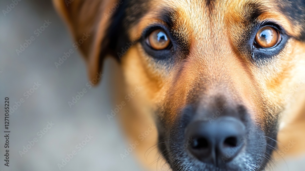 Aufkleber closeup portrait of a curious dog with expressive eyes showcasing an emotion and deep connection : g