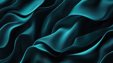 Obraz premium Dark teal velvet fabric waves with rich texture, deep folds, and a sophisticated modern lighting effect.