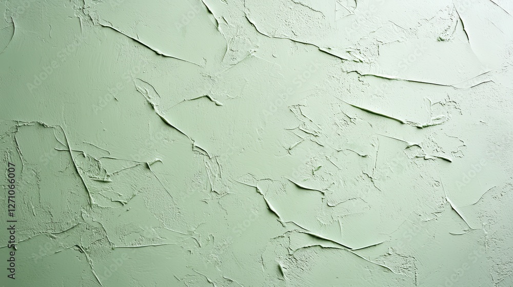 Poster green textured plaster wall with abstract patterns, ideal for background and design projects.
