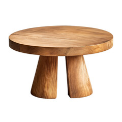 Modern Wooden Round Pedestal Coffee Table, Unique Design