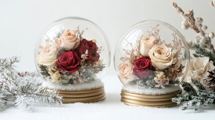 Whimsical Floral Holiday Decor with Preserved Roses