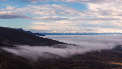Obraz premium fog over the mountains