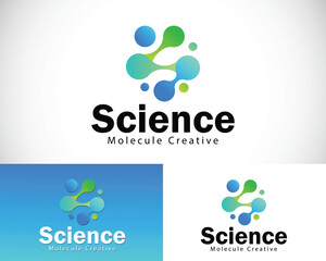 science logo creative molecule design hexagon genetics concept connect technology