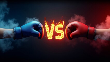 Fiery boxing showdown vs gloves in combat