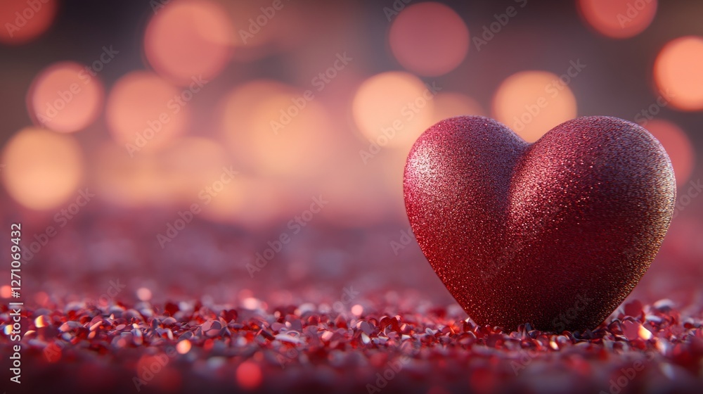 Poster a visually striking valentine's day background showcasing a range of red hearts scattered across a s