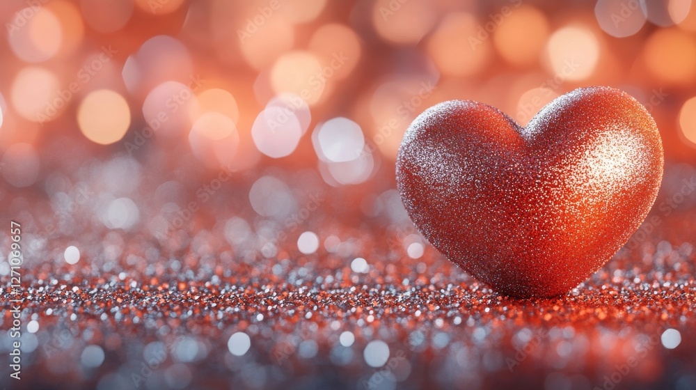 Aufkleber a modern and minimalist valentine's day scene with a flowing array of bold red hearts on a bright re