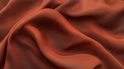 Warm terracotta fabric waves with natural folds, soft matte texture, and earthy, organic tones.